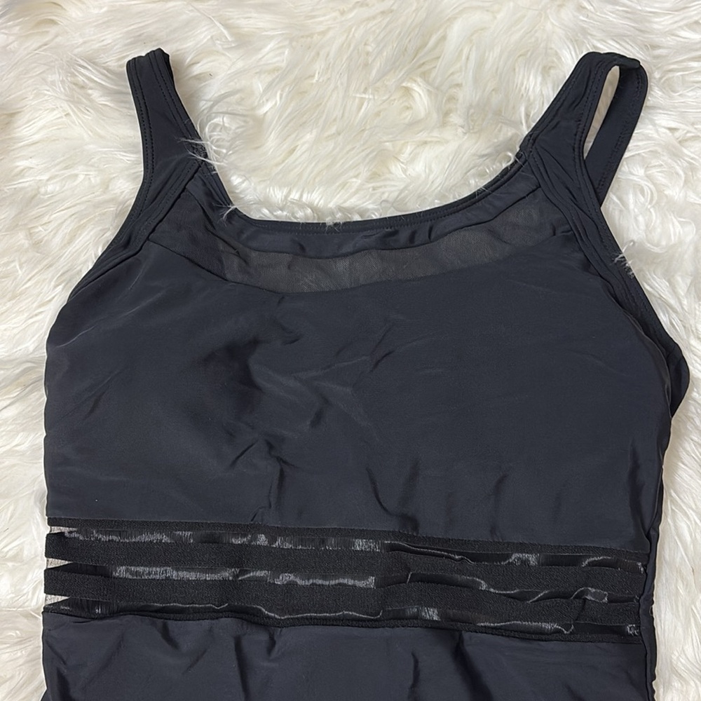 NWT From Amazon Tempt Me Women’s One Piece Black See Through Mesh Detail Swim M - Picture 3 of 16